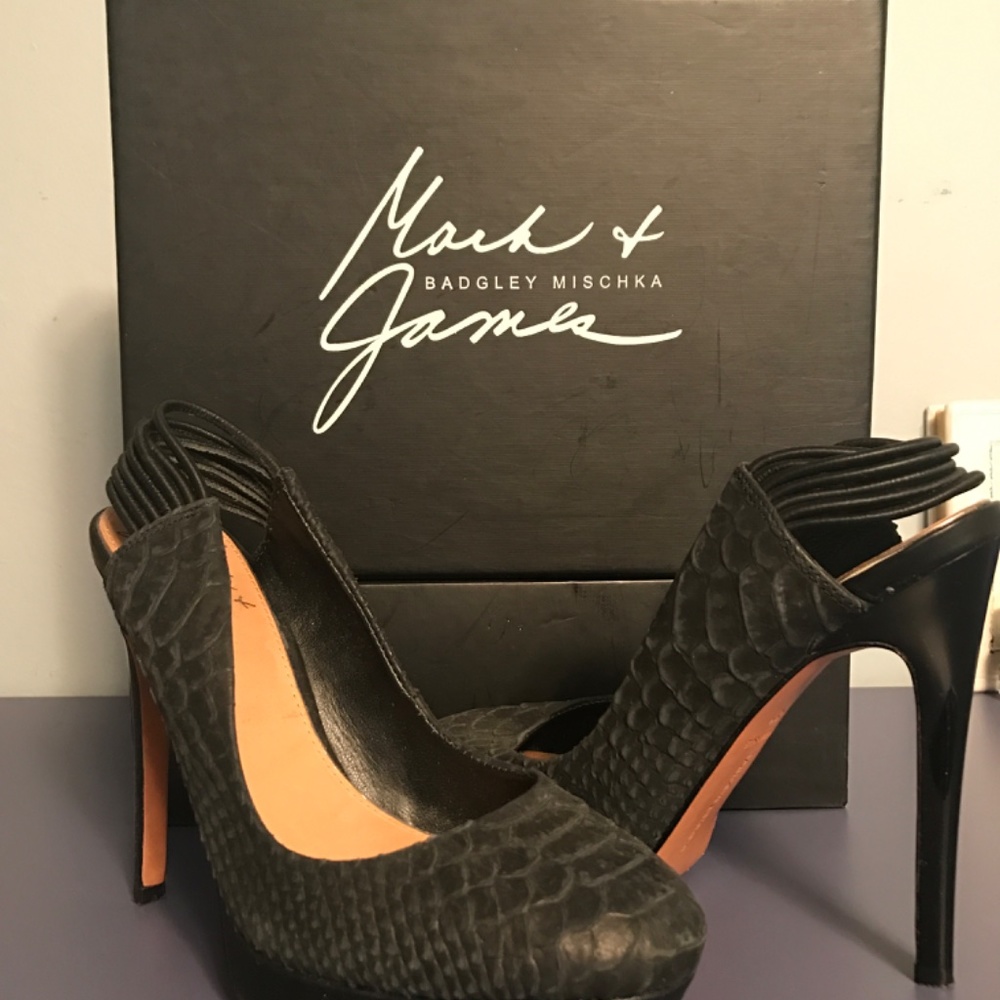 Mark and James black sling back heels - Picture 2 of 2